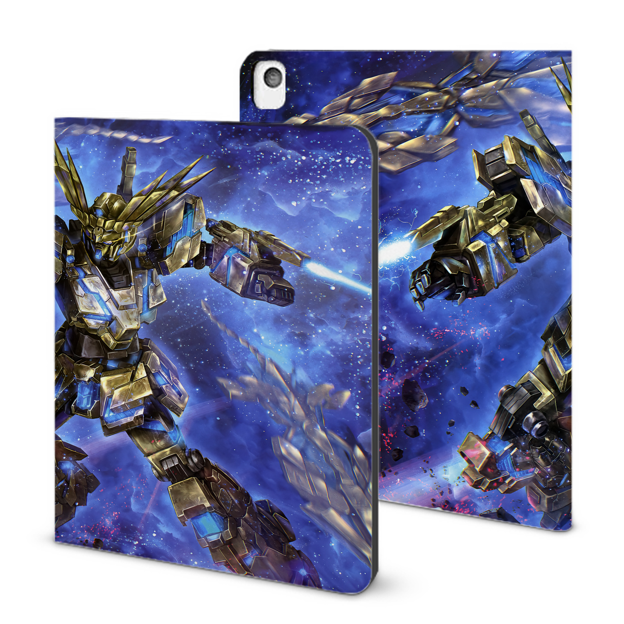 （画像用） 機動戦士ガンダム Mobile Suit Gundam IPadケース ペンホルダー付き ブックスタイルデザイン